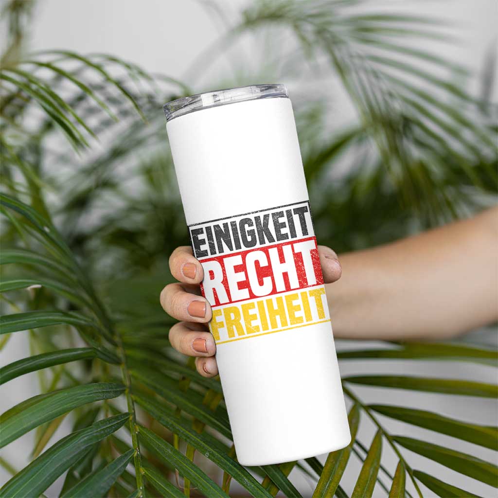 Proud Germany Skinny Tumbler Einigkeit Recht Freiheit German Flag - Wonder Print Shop