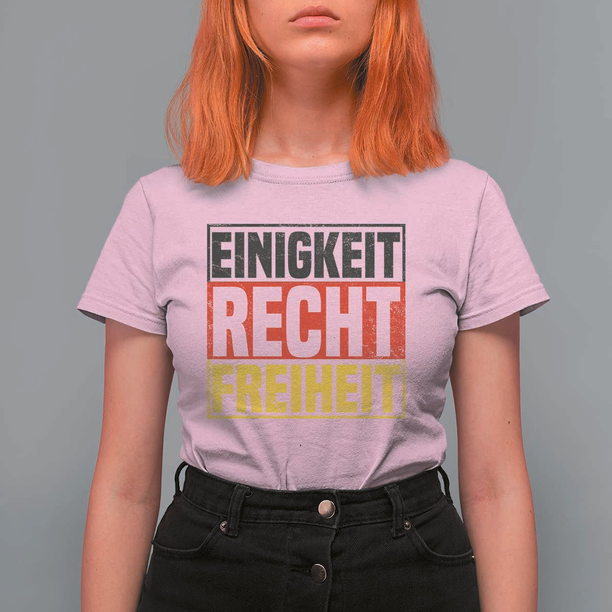 Proud Germany T Shirt For Women Einigkeit Recht Freiheit German Flag - Wonder Print Shop