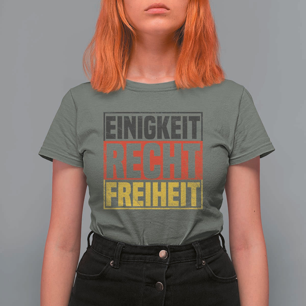 Proud Germany T Shirt For Women Einigkeit Recht Freiheit German Flag - Wonder Print Shop