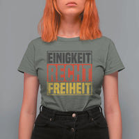 Proud Germany T Shirt For Women Einigkeit Recht Freiheit German Flag - Wonder Print Shop