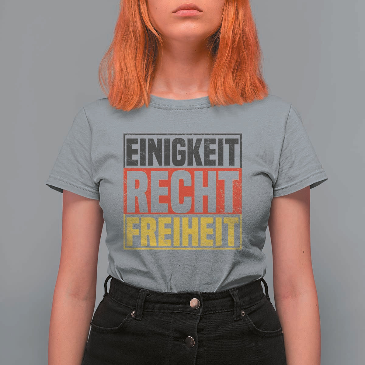 Proud Germany T Shirt For Women Einigkeit Recht Freiheit German Flag - Wonder Print Shop