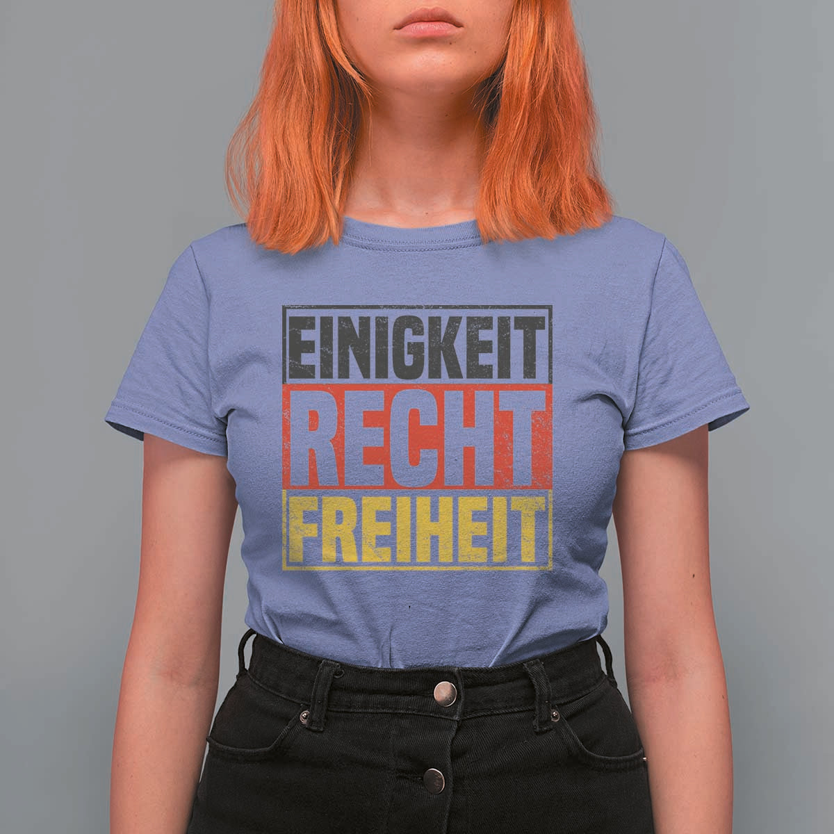 Proud Germany T Shirt For Women Einigkeit Recht Freiheit German Flag - Wonder Print Shop