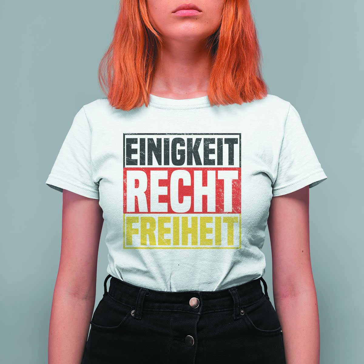 Proud Germany T Shirt For Women Einigkeit Recht Freiheit German Flag - Wonder Print Shop