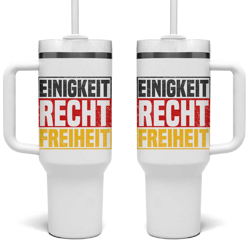 Proud Germany Tumbler With Handle Einigkeit Recht Freiheit German Flag - Wonder Print Shop