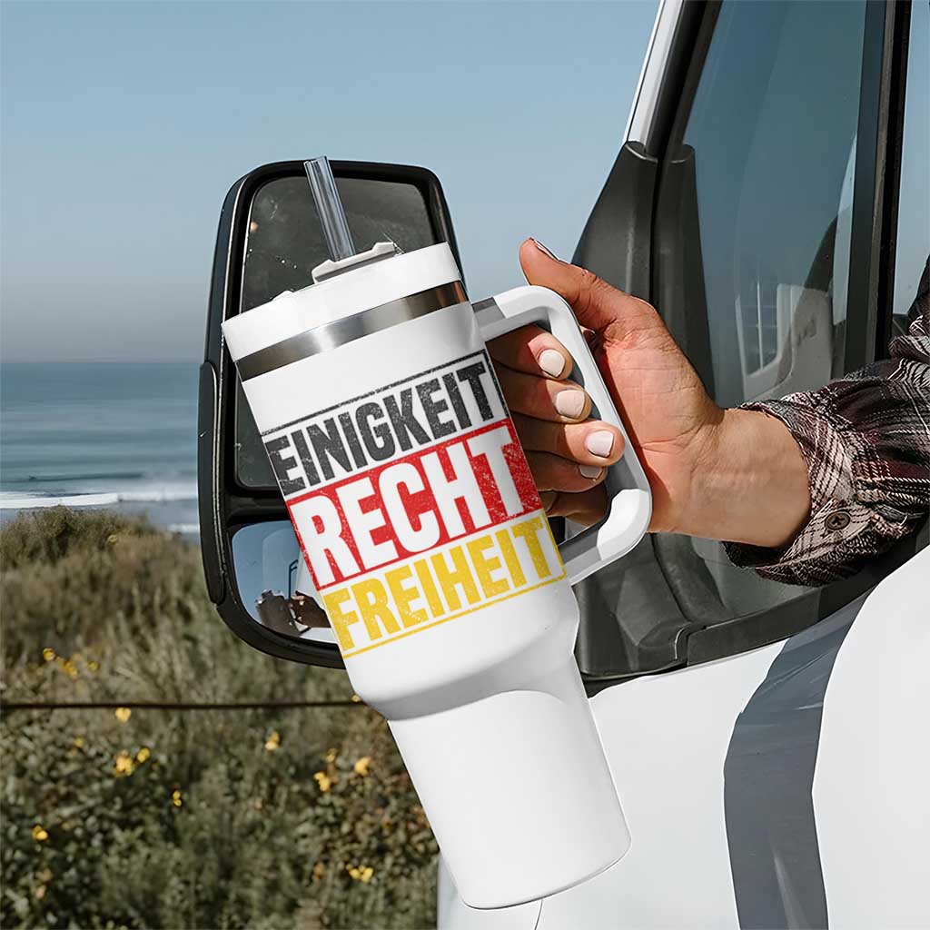 Proud Germany Tumbler With Handle Einigkeit Recht Freiheit German Flag - Wonder Print Shop