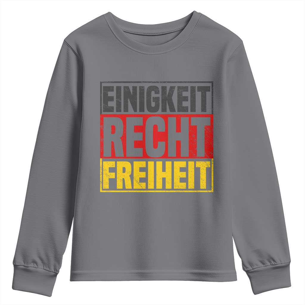 Proud Germany Youth Sweatshirt Einigkeit Recht Freiheit German Flag - Wonder Print Shop