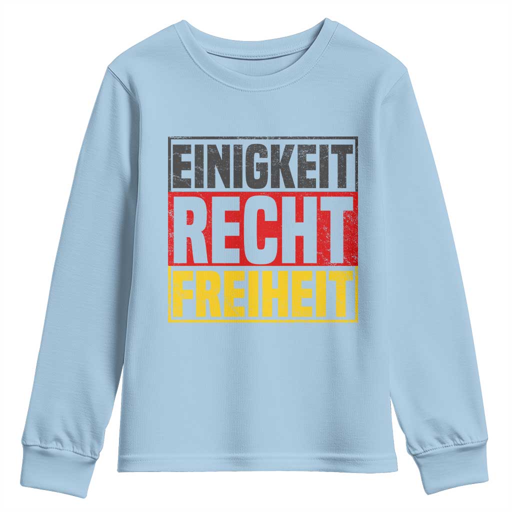 Proud Germany Youth Sweatshirt Einigkeit Recht Freiheit German Flag - Wonder Print Shop