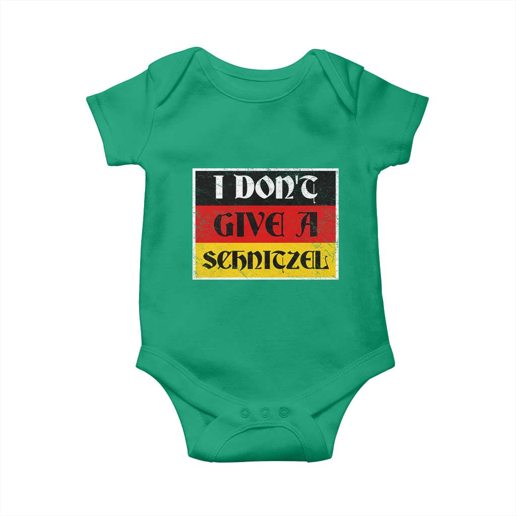 German Beer Drinking Baby Onesie I Don't Give A Schnitzel Oktoberfest - Wonder Print Shop