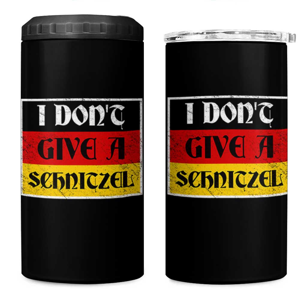 German Beer Drinking 4 in 1 Can Cooler Tumbler I Don't Give A Schnitzel Oktoberfest - Wonder Print Shop