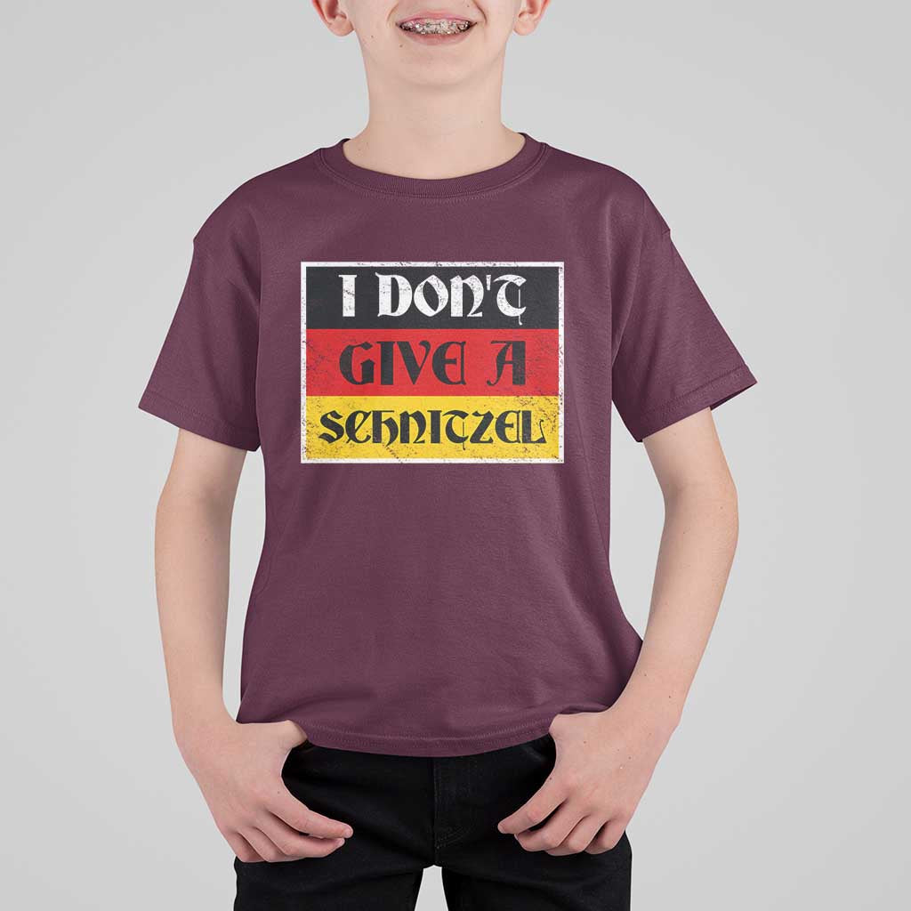 German Beer Drinking T Shirt For Kid I Don't Give A Schnitzel Oktoberfest - Wonder Print Shop