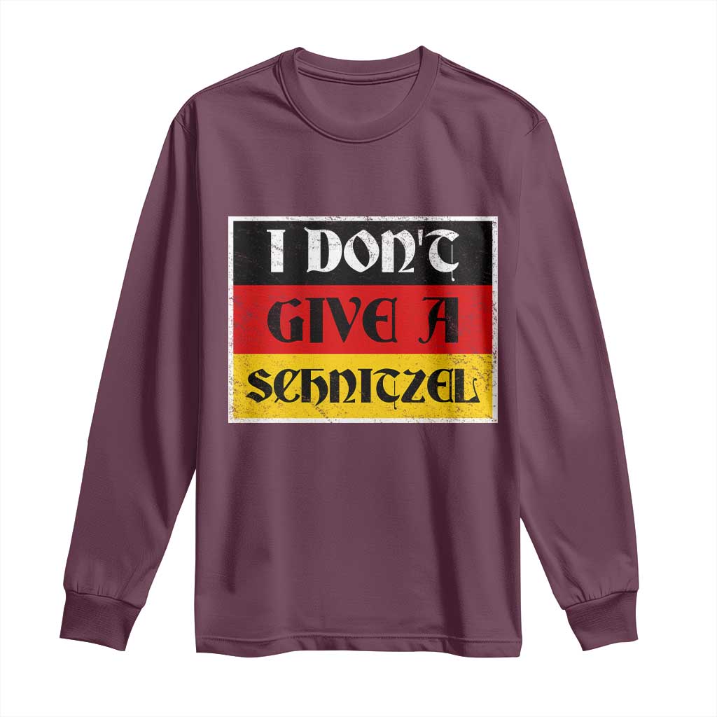German Beer Drinking Long Sleeve Shirt I Don't Give A Schnitzel Oktoberfest - Wonder Print Shop