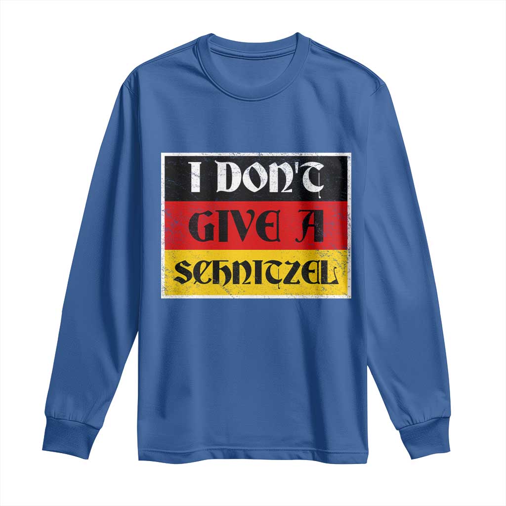 German Beer Drinking Long Sleeve Shirt I Don't Give A Schnitzel Oktoberfest - Wonder Print Shop