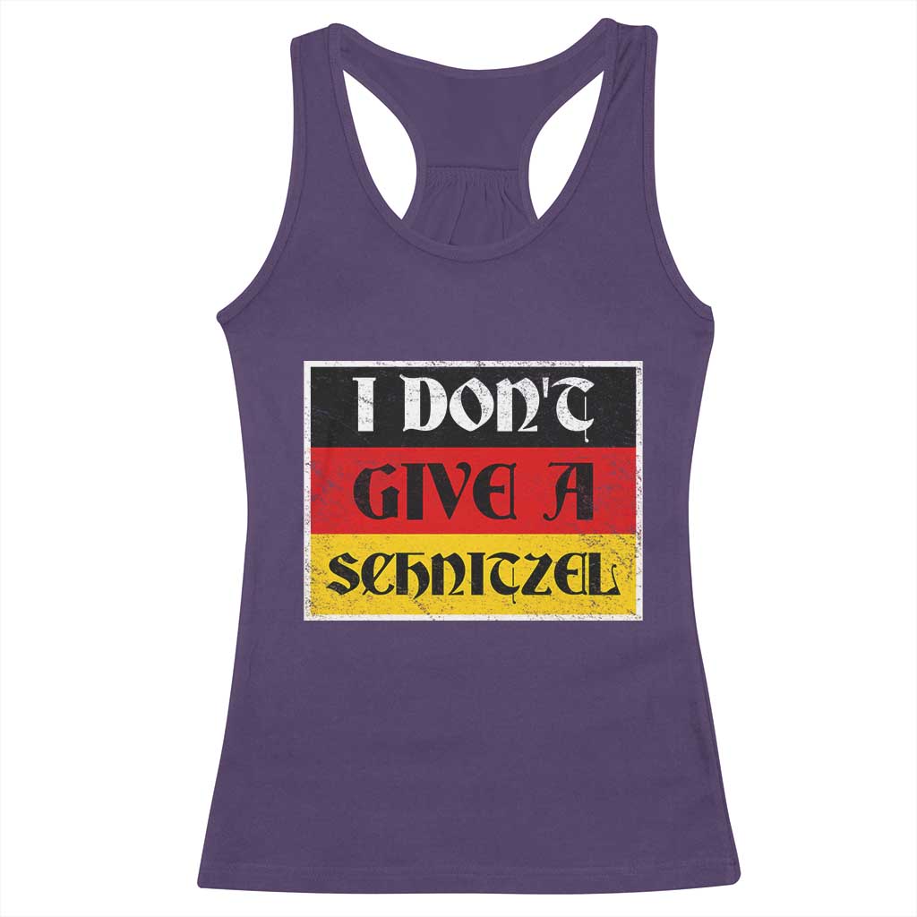 German Beer Drinking Racerback Tank Top I Don't Give A Schnitzel Oktoberfest - Wonder Print Shop