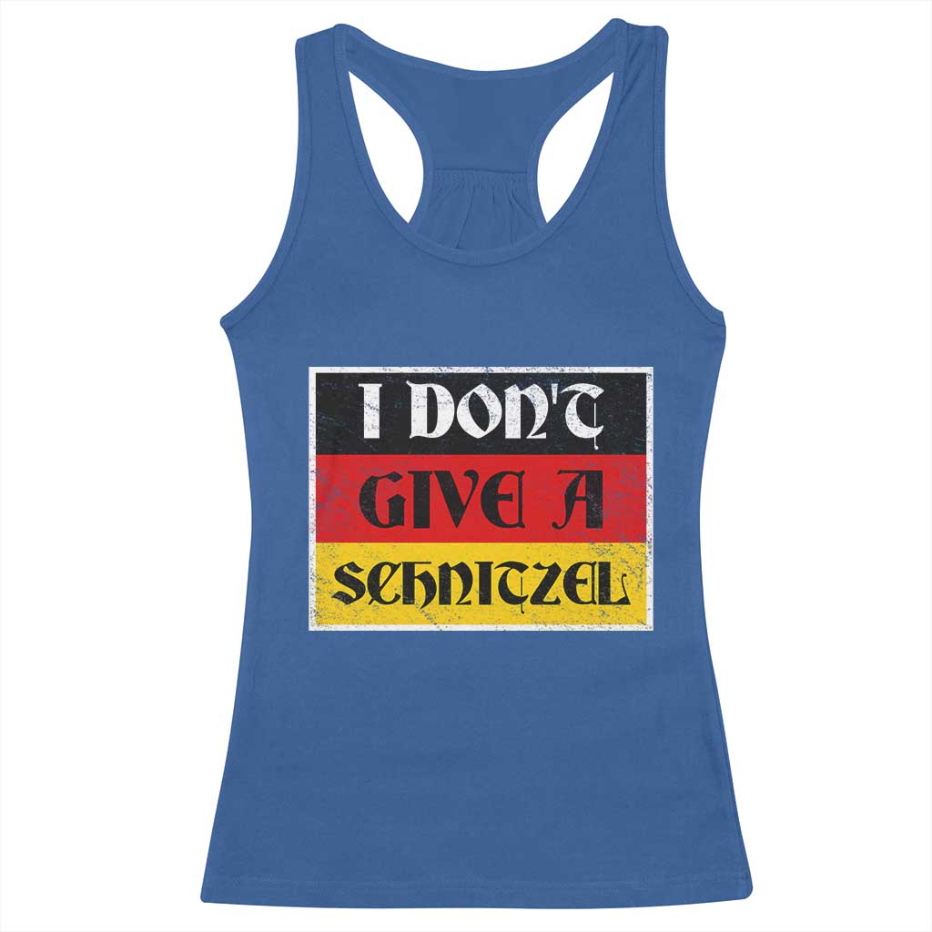 German Beer Drinking Racerback Tank Top I Don't Give A Schnitzel Oktoberfest - Wonder Print Shop