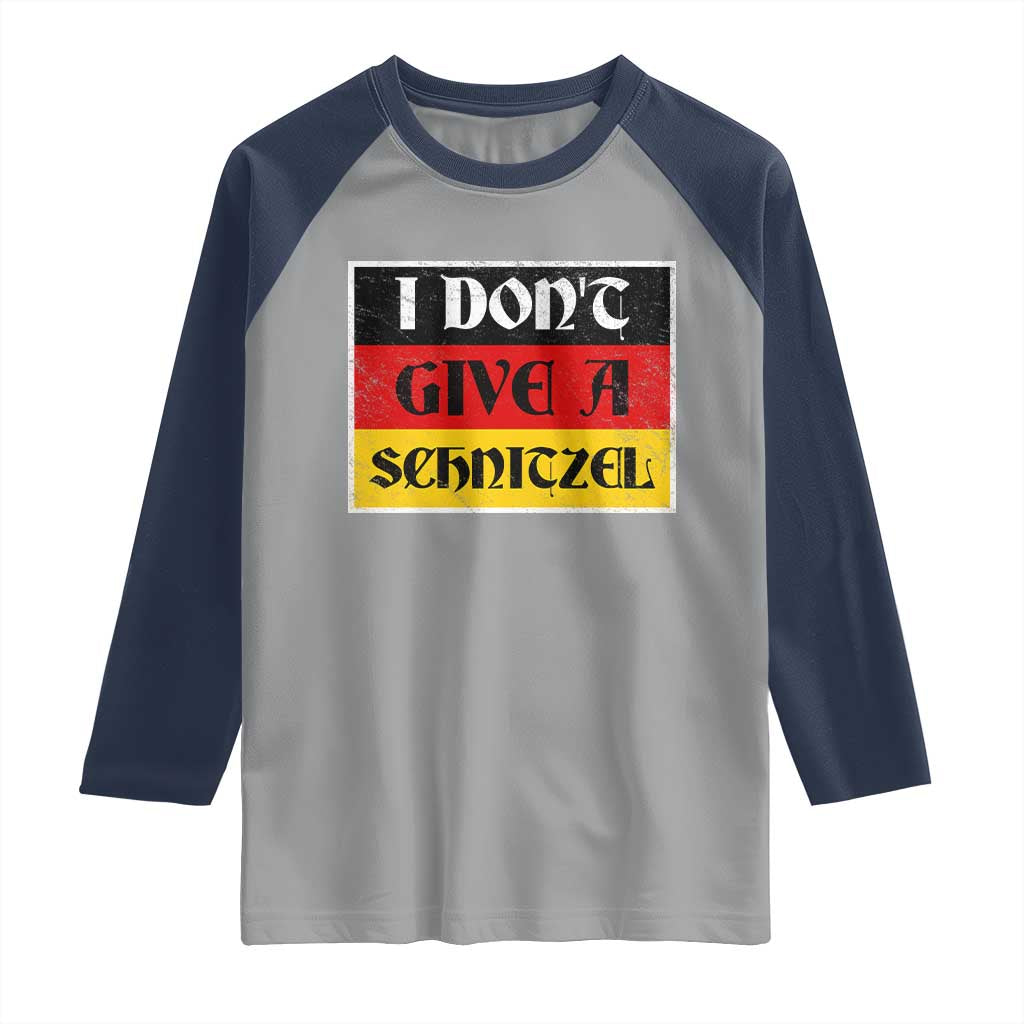 German Beer Drinking Raglan Shirt I Don't Give A Schnitzel Oktoberfest - Wonder Print Shop