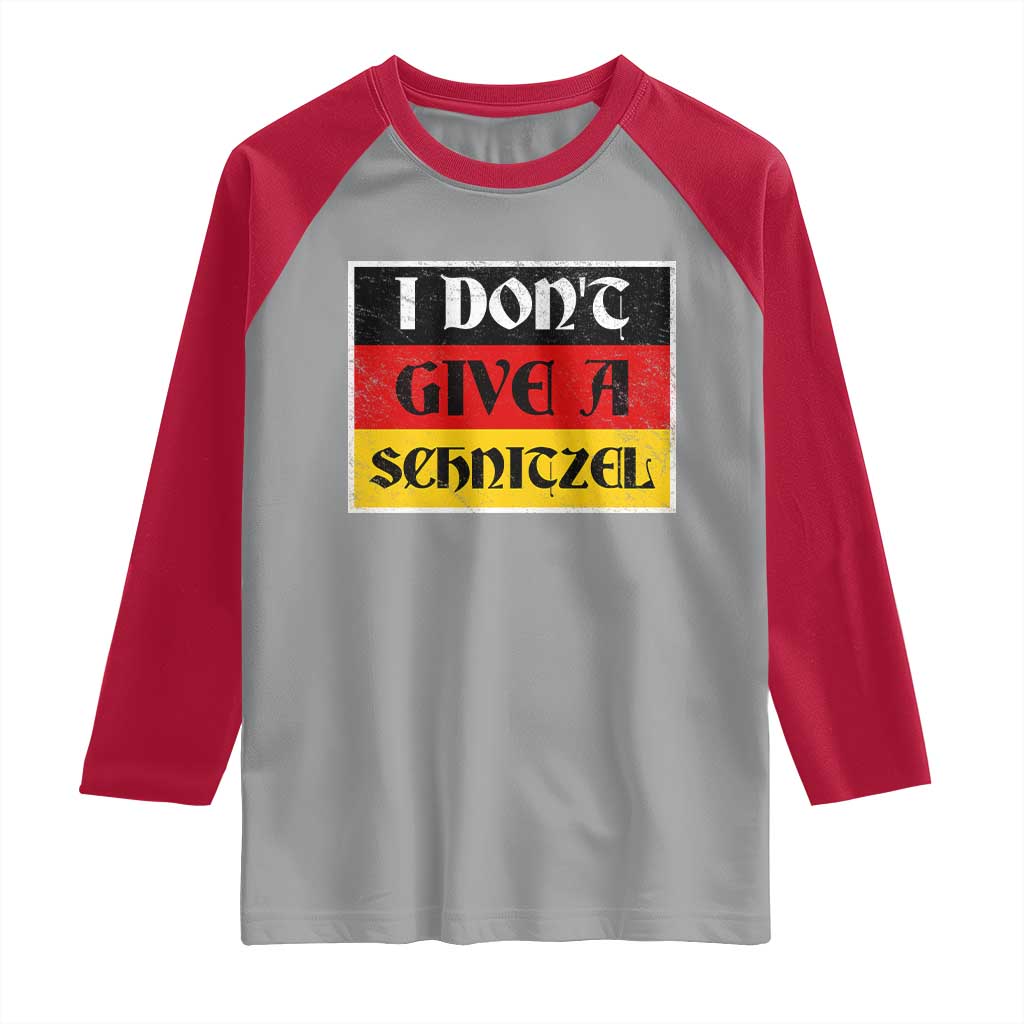 German Beer Drinking Raglan Shirt I Don't Give A Schnitzel Oktoberfest - Wonder Print Shop