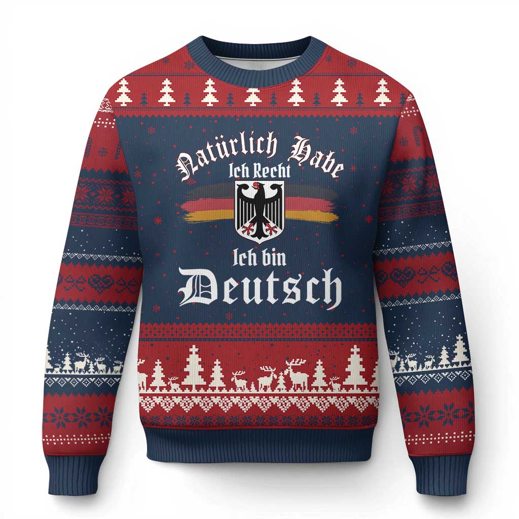 Proud Germany Ugly Christmas Sweater Naturlich Bate Ich Recht Ich Bin Deutsch - Wonder Print Shop