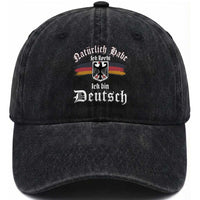 Proud Germany Washed Cotton Baseball Cap Naturlich Bate Ich Recht Ich Bin Deutsch