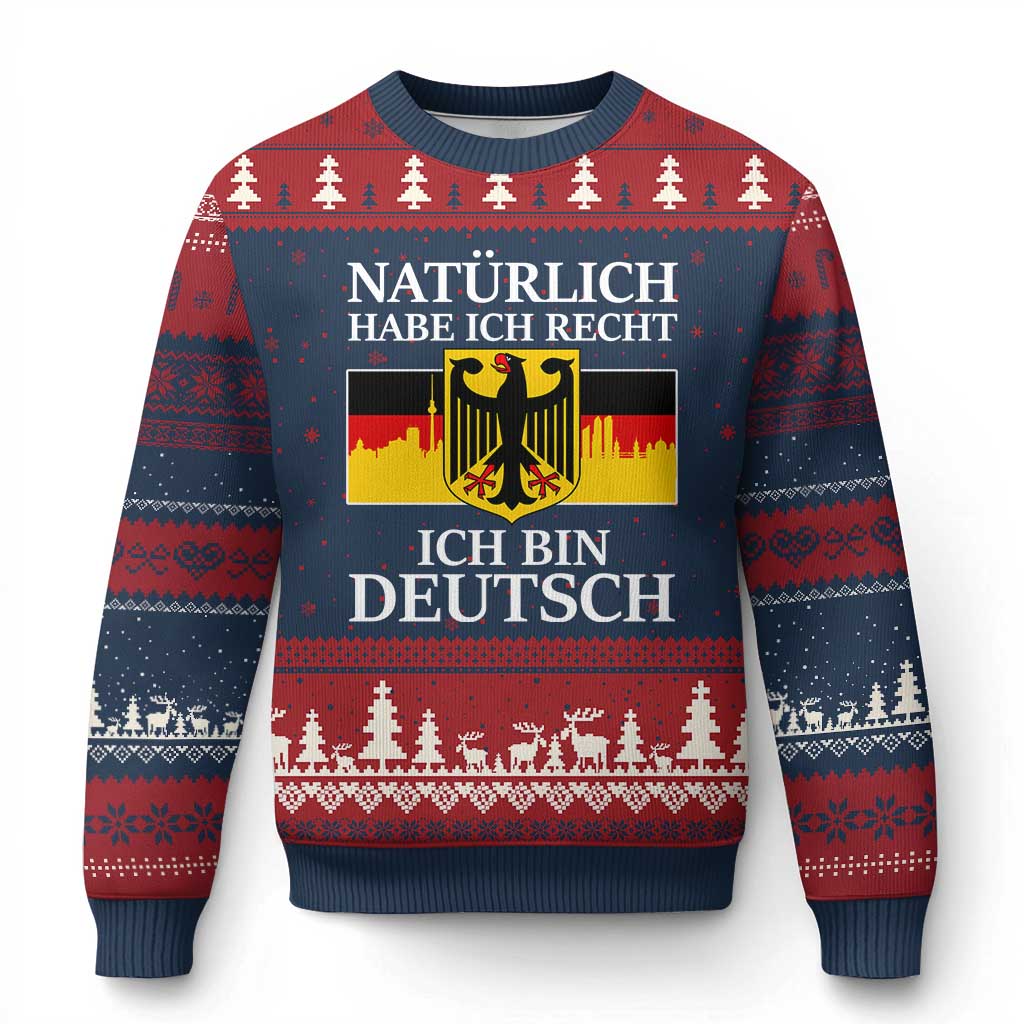 Proud Germany Ugly Christmas Sweater Naturlich Habe Ich Recht Ich Bin Deutsch - Wonder Print Shop