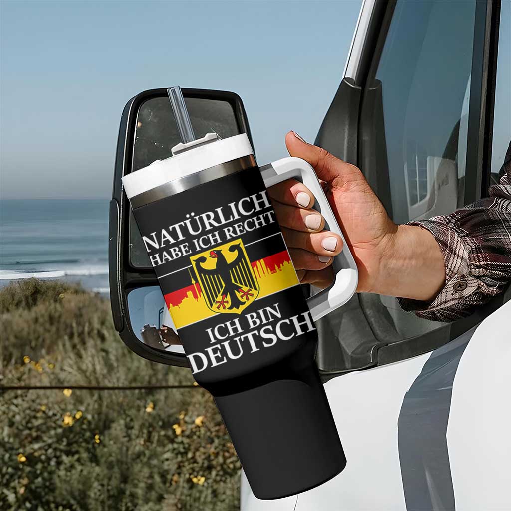 Proud Germany Tumbler With Handle Naturlich Habe Ich Recht Ich Bin Deutsch - Wonder Print Shop