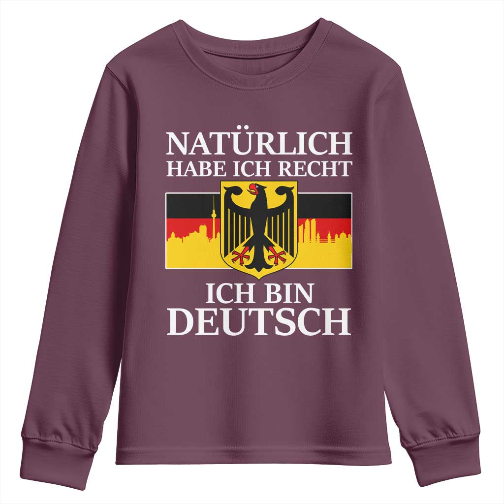 Proud Germany Youth Sweatshirt Naturlich Habe Ich Recht Ich Bin Deutsch - Wonder Print Shop