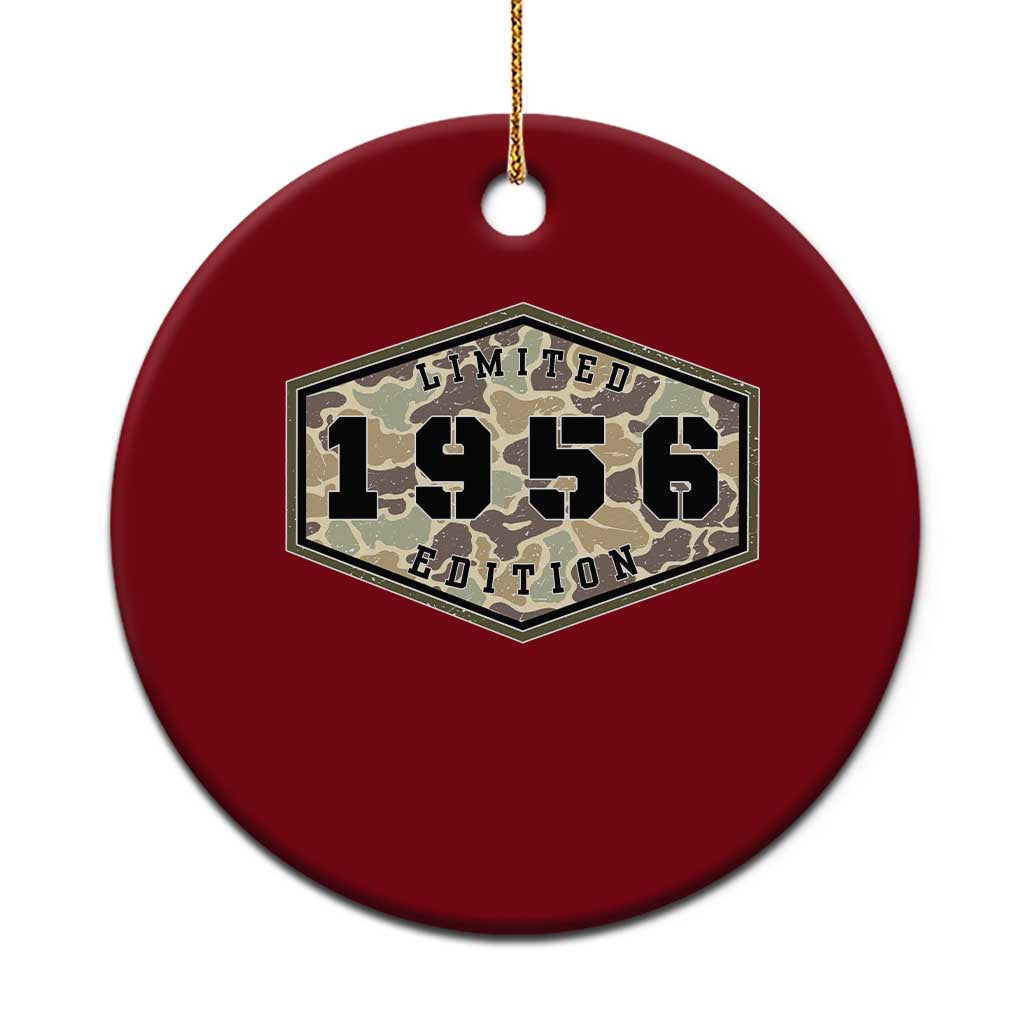 70th Birthday Hunting Ceramic Ornament 1956 Limited Edition Vintage Camouflage Gifts For Turning 70
