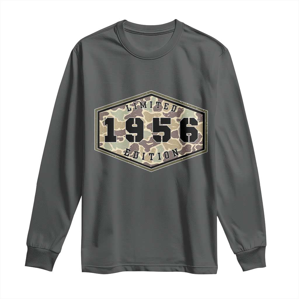 70th Birthday Hunting Long Sleeve Shirt 1956 Limited Edition Vintage Camouflage Gifts For Turning 70