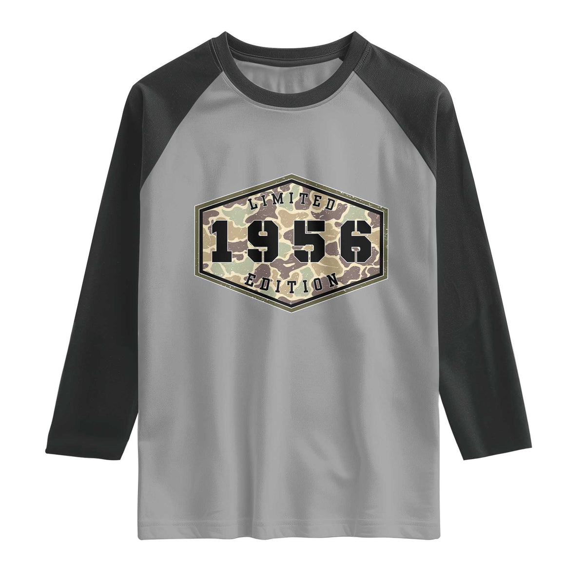 70th Birthday Hunting Raglan Shirt 1956 Limited Edition Vintage Camouflage Gifts For Turning 70