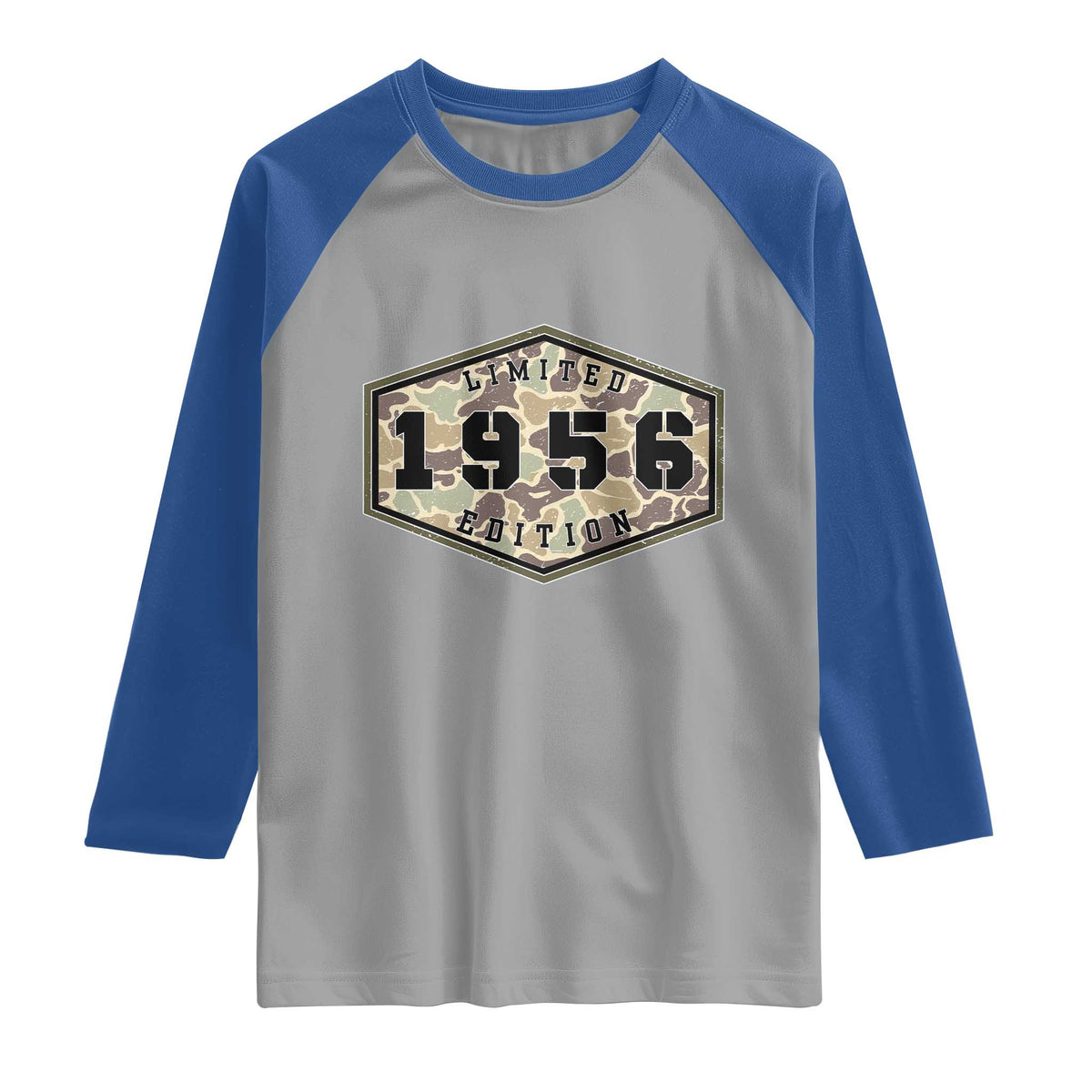 70th Birthday Hunting Raglan Shirt 1956 Limited Edition Vintage Camouflage Gifts For Turning 70