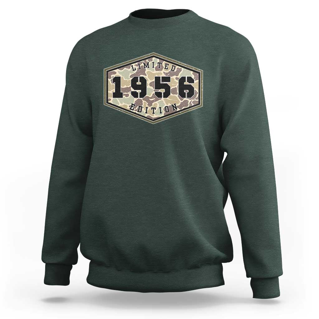 70th Birthday Hunting Sweatshirt 1956 Limited Edition Vintage Camouflage Gifts For Turning 70