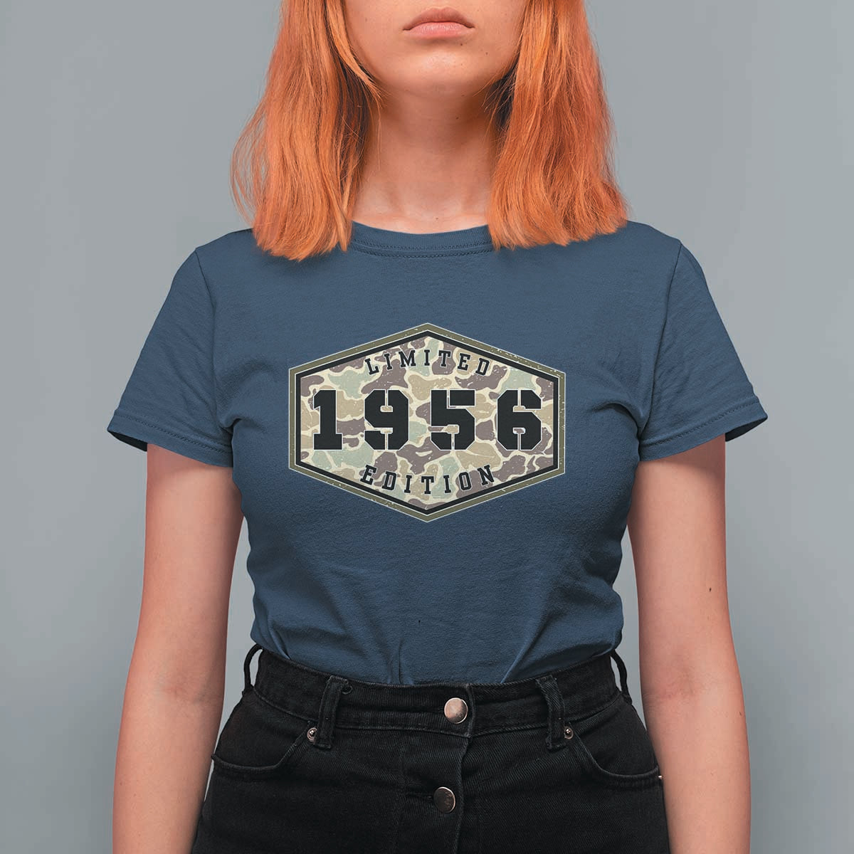 70th Birthday Hunting T Shirt For Women 1956 Limited Edition Vintage Camouflage Gifts For Turning 70