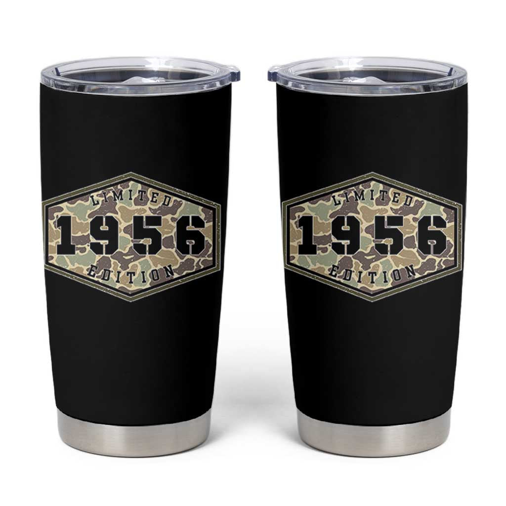 70th Birthday Hunting Tumbler Cup 1956 Limited Edition Vintage Camouflage Gifts For Turning 70