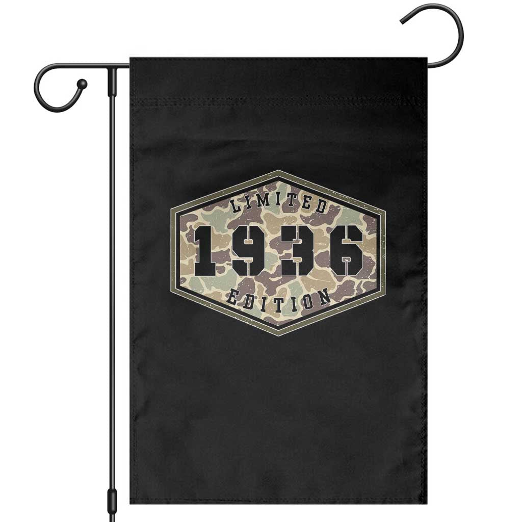 90th Birthday Hunting Garden Flag 1936 Limited Edition Vintage Camouflage Gifts For Turning 90