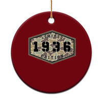 90th Birthday Hunting Ceramic Ornament 1936 Limited Edition Vintage Camouflage Gifts For Turning 90