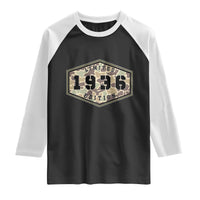 90th Birthday Hunting Raglan Shirt 1936 Limited Edition Vintage Camouflage Gifts For Turning 90