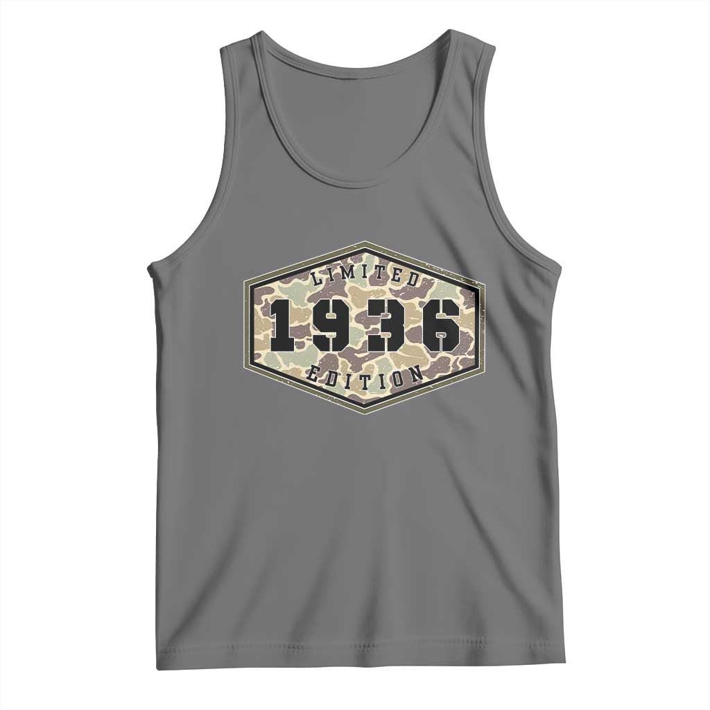 90th Birthday Hunting Tank Top 1936 Limited Edition Vintage Camouflage Gifts For Turning 90