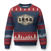 80th Birthday Hunting Ugly Christmas Sweater 1946 Limited Edition Vintage Camouflage Gifts For Turning 80