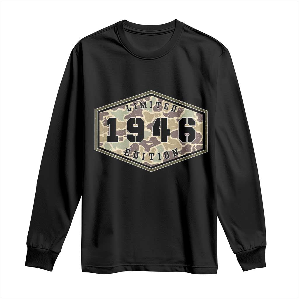 80th Birthday Hunting Long Sleeve Shirt 1946 Limited Edition Vintage Camouflage Gifts For Turning 80