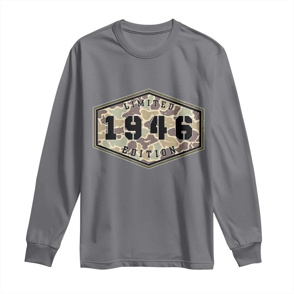 80th Birthday Hunting Long Sleeve Shirt 1946 Limited Edition Vintage Camouflage Gifts For Turning 80