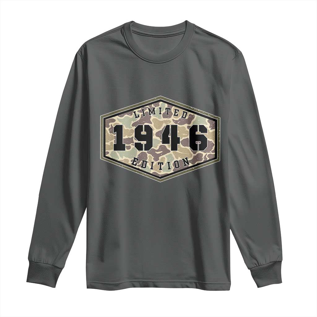 80th Birthday Hunting Long Sleeve Shirt 1946 Limited Edition Vintage Camouflage Gifts For Turning 80