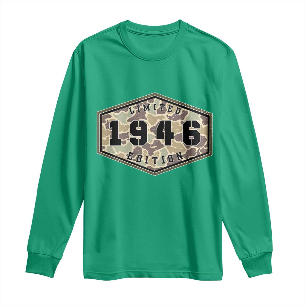 80th Birthday Hunting Long Sleeve Shirt 1946 Limited Edition Vintage Camouflage Gifts For Turning 80