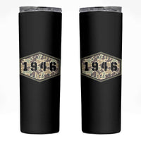 80th Birthday Hunting Skinny Tumbler 1946 Limited Edition Vintage Camouflage Gifts For Turning 80