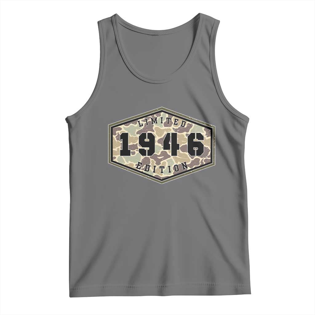80th Birthday Hunting Tank Top 1946 Limited Edition Vintage Camouflage Gifts For Turning 80