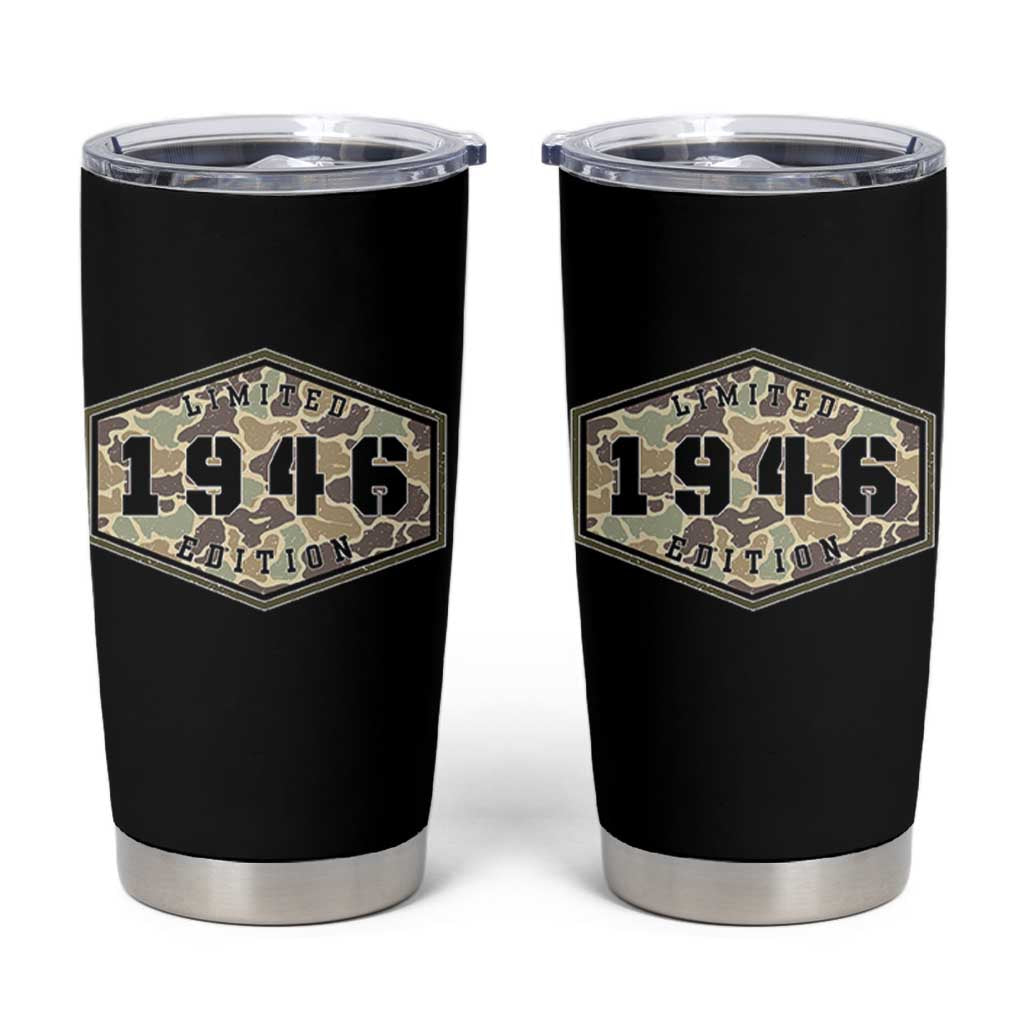80th Birthday Hunting Tumbler Cup 1946 Limited Edition Vintage Camouflage Gifts For Turning 80