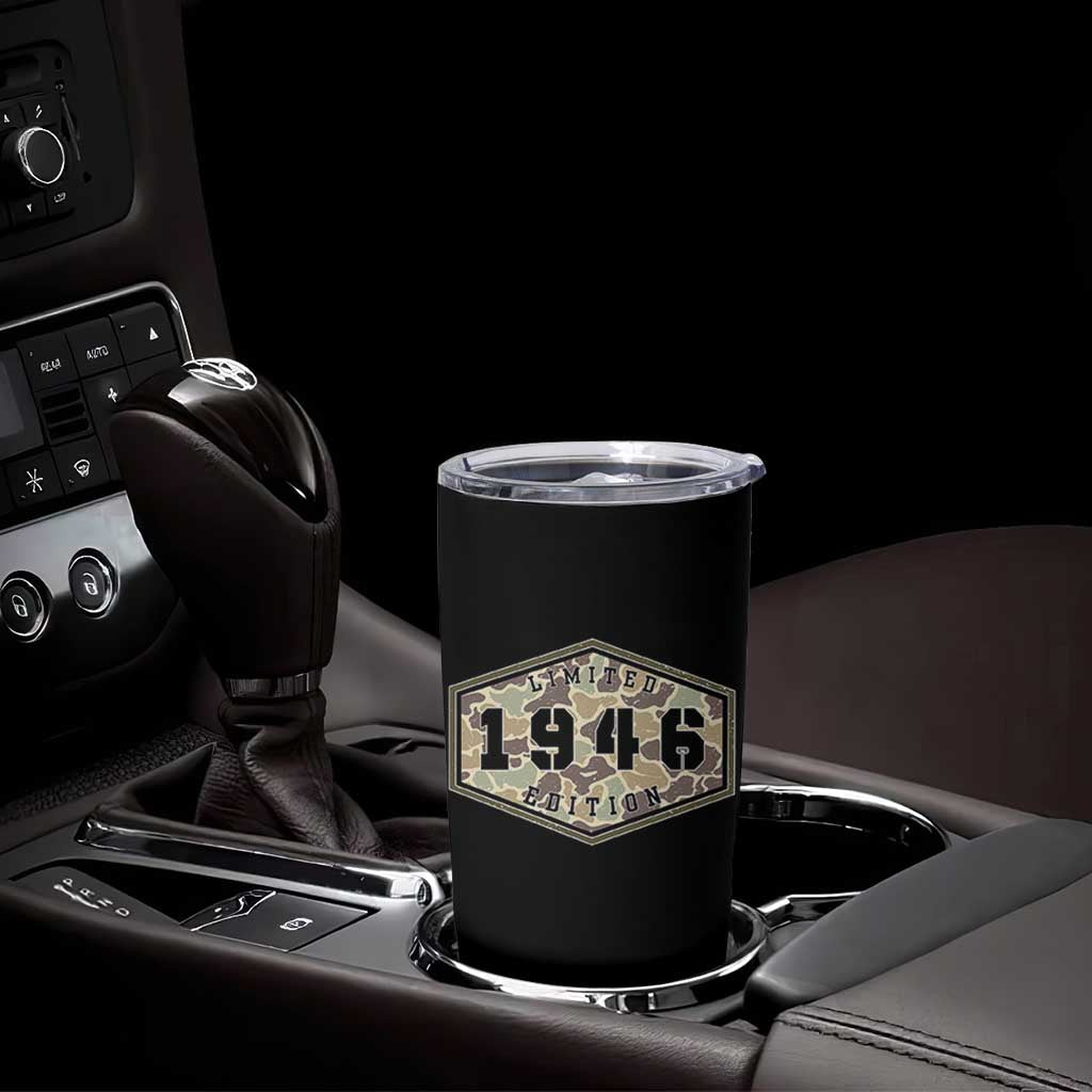 80th Birthday Hunting Tumbler Cup 1946 Limited Edition Vintage Camouflage Gifts For Turning 80
