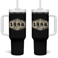 80th Birthday Hunting Tumbler With Handle 1946 Limited Edition Vintage Camouflage Gifts For Turning 80