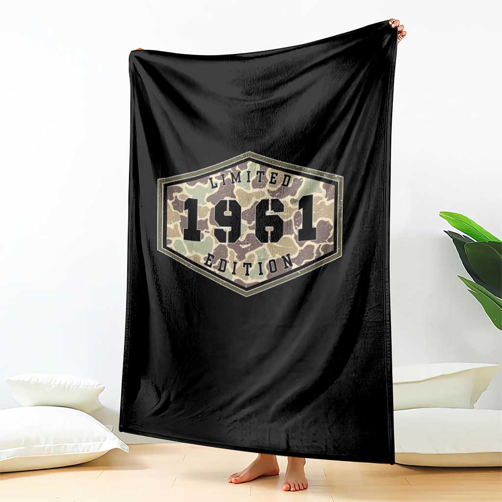 65th Birthday Hunting Throw Blanket 1961 Limited Edition Vintage Camouflage Gifts For Turning 65