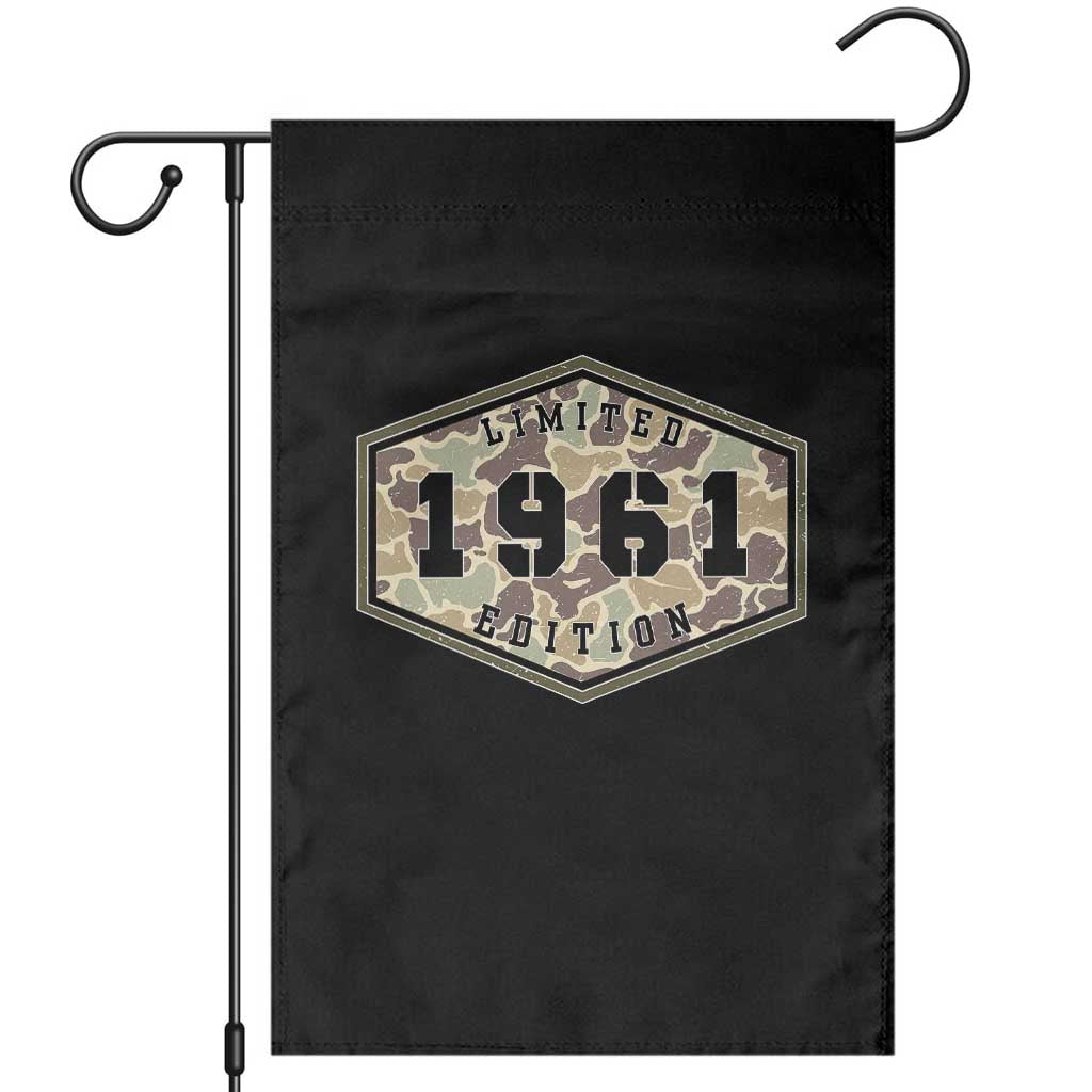 65th Birthday Hunting Garden Flag 1961 Limited Edition Vintage Camouflage Gifts For Turning 65