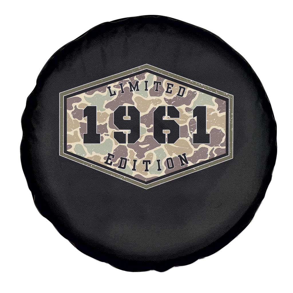 65th Birthday Hunting Spare Tire Cover 1961 Limited Edition Vintage Camouflage Gifts For Turning 65