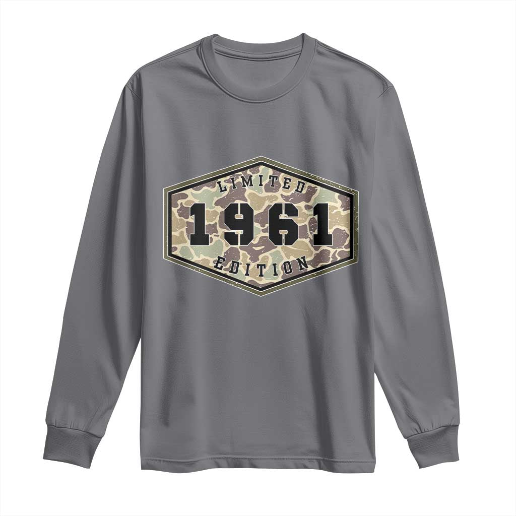 65th Birthday Hunting Long Sleeve Shirt 1961 Limited Edition Vintage Camouflage Gifts For Turning 65